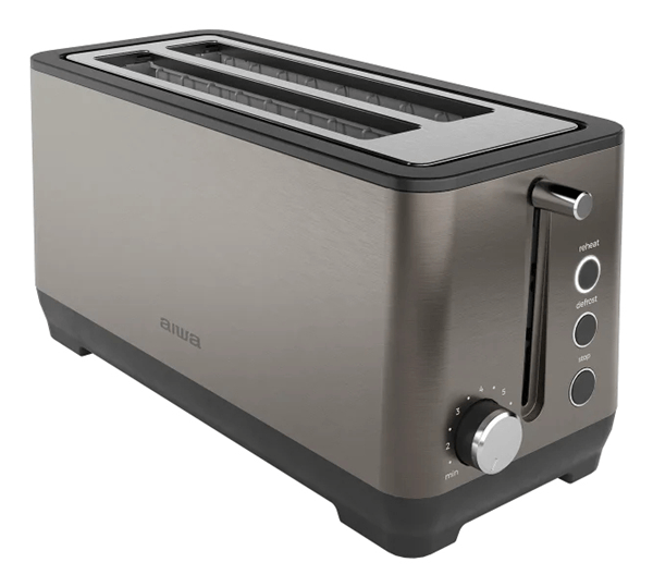TOSTADORA AIWA KOFOTATSU 2 RANURAS 1600W 7 NIVELES ACERO INOXIDABLE BANDEJA DE MIGAS