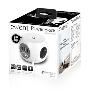 REGLETA-EWENT-EW3953-3-TOMAS-3-PTOS-USB-C-INTERRUPTOR