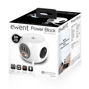 REGLETA-EWENT-EW3953-3-TOMAS-3-PTOS-USB-C-INTERRUPTOR