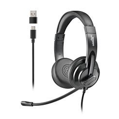 AURICULARES C/MICROFONO NGS VOX 605 USB-C NEGRO