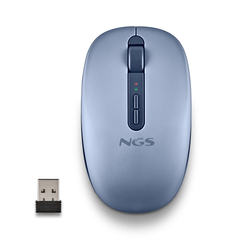 MOUSE NGS WIRELESS FOG DUAL BLUE BLUETOOTH 5.2 2.4GHZ MULTIDISPOSITIVO 1600DPI SILENCIOSO COLOR AZUL