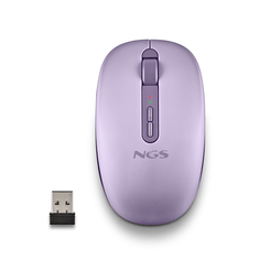 MOUSE NGS WIRELESS FOG DUAL PURPLE BLUETOOTH 5.2 2.4GHZ MULTIDISPOSITIVO 1600DPI SILENCIOSO MORADO