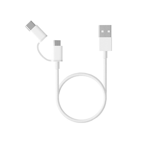 CABLE XIAOMI MI 2-IN-1 USB MICRO TYPE-C 30CM WHITE