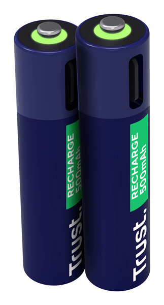 PILAS AAA RECARGABLE TRUST USB-C AAA 500 mAh PACK 2 UNIDADES 25585