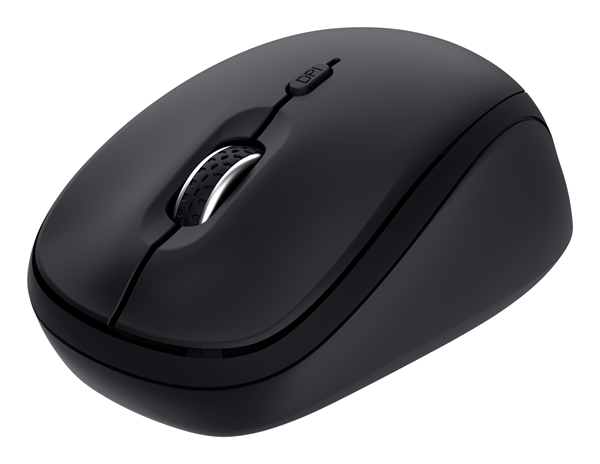 MOUSE TRUST WIRELESS Y BLUETOOTH YVI+ NEGRO 1600DPI AJUSTABLE 3 BOTONES 3 DISPOSITIVOS