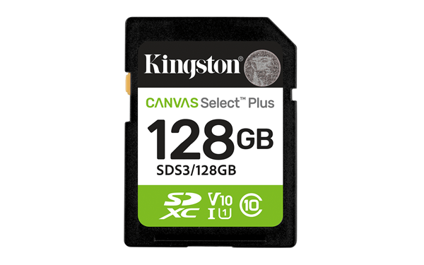 KINGSTON 128GB SDXC Canvas Select Plus Gen3 150MB/s C10 UHS-I U1 V10