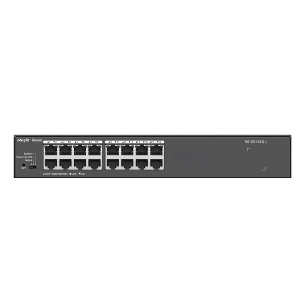 SWITCH RUIJIE RG-ES116G-L 16 PUERTOS GIGABIT METAL HOUSING
