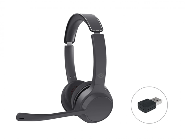 Conceptronic Polona04ba – Auriculares Estéreo Bluetooth Con Adaptador De Audio Usb, Micrófono Con Cancelación De Ruido