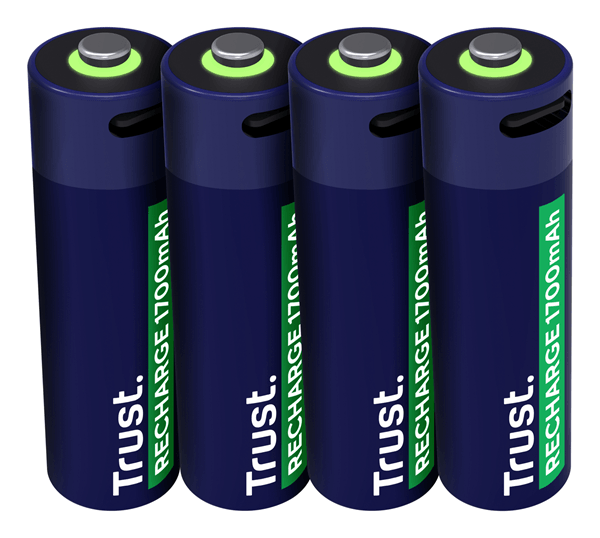 PILAS AA RECARGABLE TRUST USB-C 1700 mAh PACK 4 UNIDADES 25631