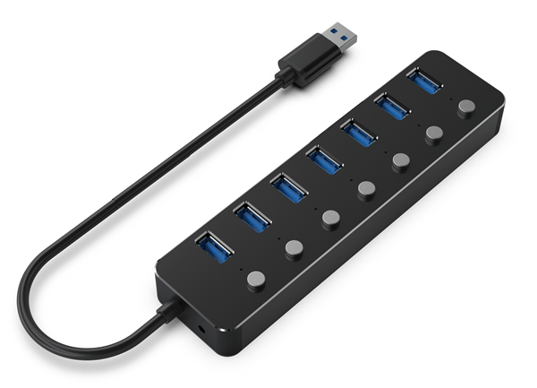 Gembird HUB USB 3.2 (Gen 1) de 7p c/ interruptores