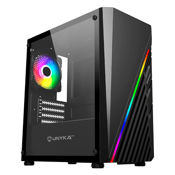 UNYKA Caja Micro ATX MINI GLAYZE RGB Negro