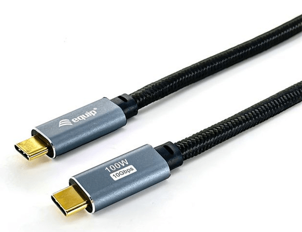 CABLE USB-C A USB-C 3.2 GEN2 3M EQUIP 128359 TRANSFERENCIA 10G 5A 4K 100W COLOR NEGRO
