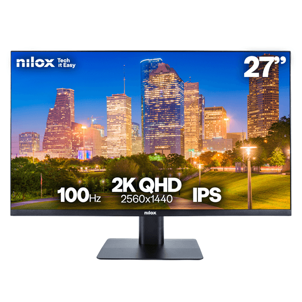 NILOX Monitor Desktop - Monitor 27", 2K, IPS, 100Hz, 2 HDMI, 1 DP, 1ms, Multimedia 27" LED IPS 2K HDMI Altavoces