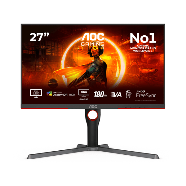 MONITOR GAMING AOC Q27G3XMN/BK 27″ IPS QHD 180HZ 1MS 2 X HDMI