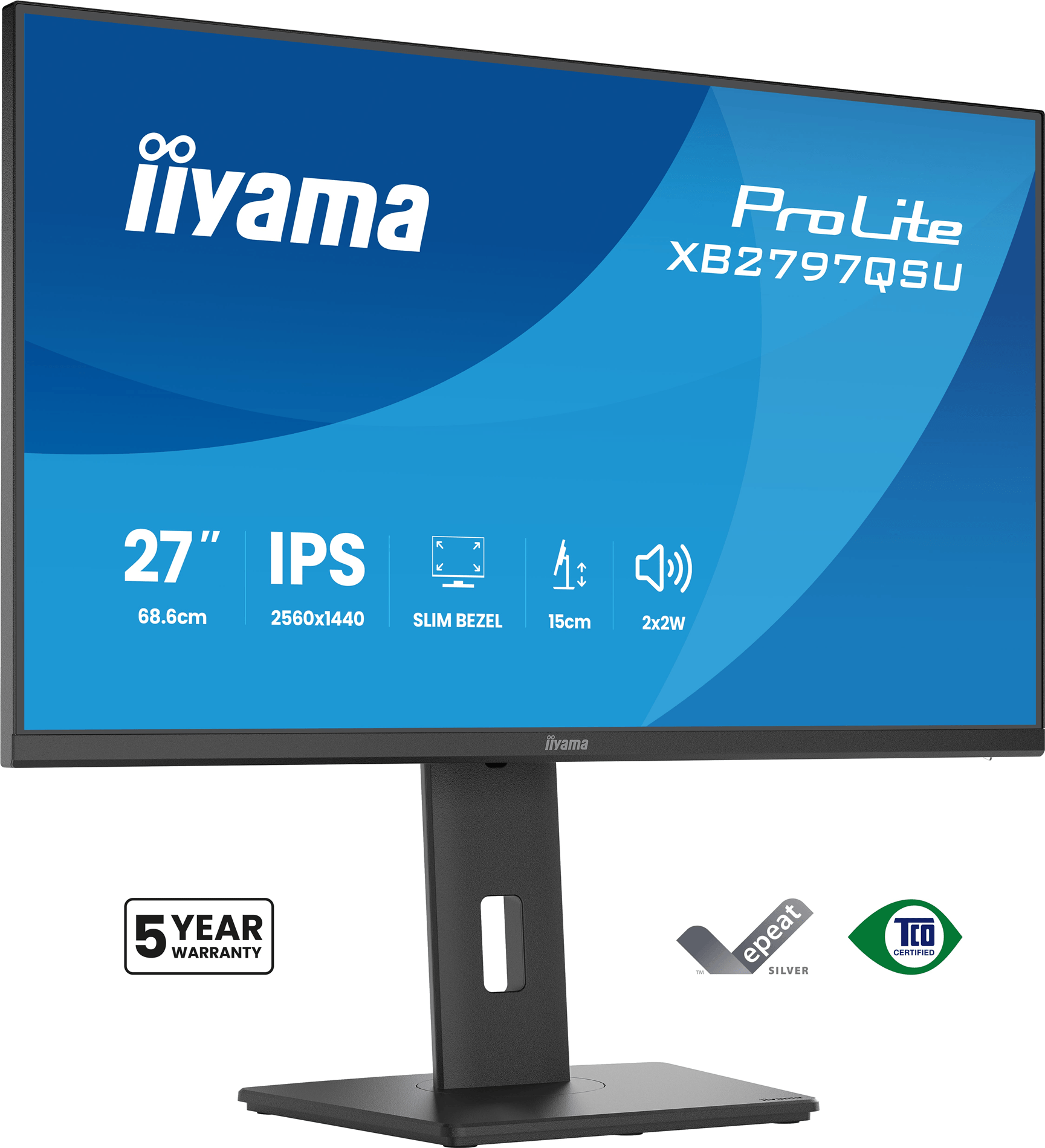 IIYAMA XB2797QSU-B1 ProLite 27" LED IPS Quad HD HDMI Altavoces
