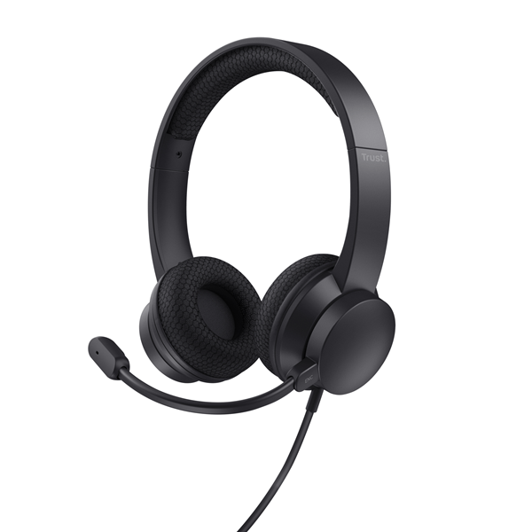 Auriculares – Trust Ayda USB-ENC, Supraaurales, Alámbrico, Conexión USB-C, Negro, Cancelación de ruido, Negro