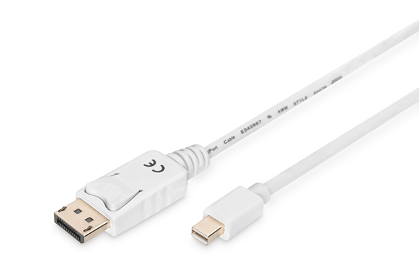 DISPLAYPORT CONNECTION CABLE MINI DP - DP M/M 2.0M W/INTERLOCK DP1.1A CONFORM, WH
