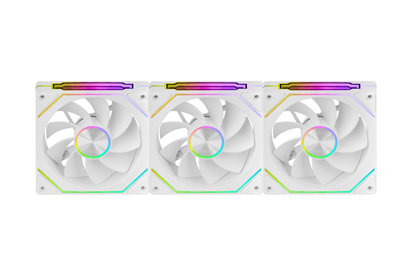 KIT 3xVENTILADOR INTERNO ARG MARS GAMING MF-LINKFINITY KIT BLANCO MODULARES PWM 120mm ASPAS INVERTID