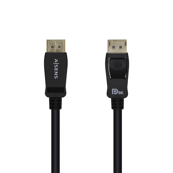 AISENS - CABLE DISPLAYPORT CERTIFICADO V1.4 8K@60HZ, DP/M-DP/M, NEGRO,