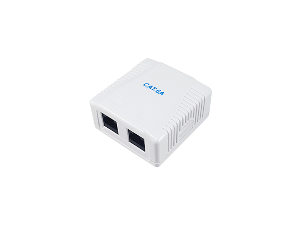 ROSETA DE SUPERFICIE EQUIP 235216 CATEGORIA 6A 2 HEMBRA RJ45 COLOR BLANCO