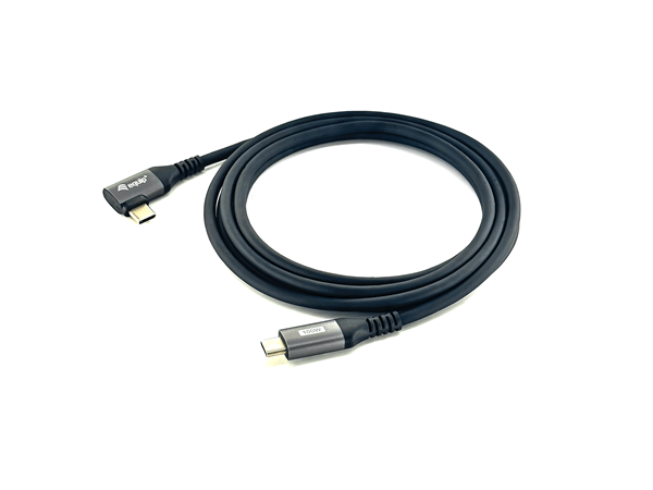CABLE USB-C MACHO - USB-C MACHO ACODADO 90º 3 METRO EQUIP 5A 100W 480mbps