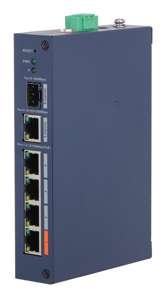 (DH-CHS4106-4ET-60) DAHUA SWITCH INDUSTRIAL 6 PUERTOS CLOUD MANAGED GIGABIT, 4 PUERTOS POE, 60W, HI-POE, L2