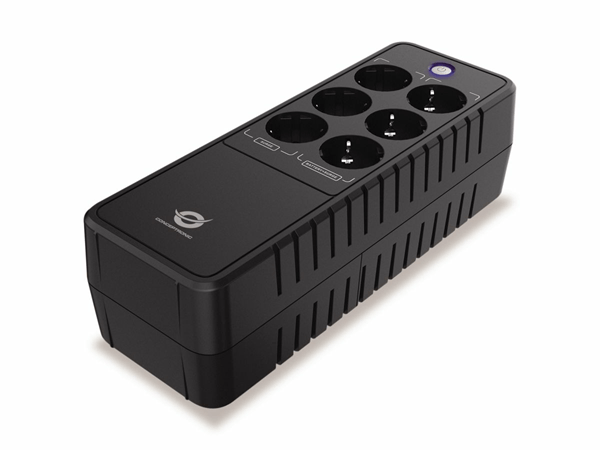 SAI 850VA CONCEPTRONIC 490W OFICINA 3 TOMAS ENCHUFE PROTECCION TENSION Y 3 TOMAS SIN BATERIA