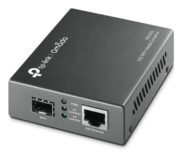 CONVERTIDOR FIBRA TP-LINK MC420L OMADA RJ45 10Gb A RANURA SFP+ GIGA MiniGBIC MONTAJE EN CHASIS