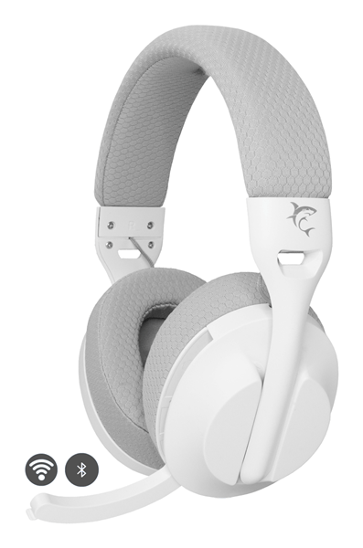 White Shark FALCON Auriculares Inal mbrico y al mbrico Diadema Juego USB Tipo C Bluetooth Blanco Gris
