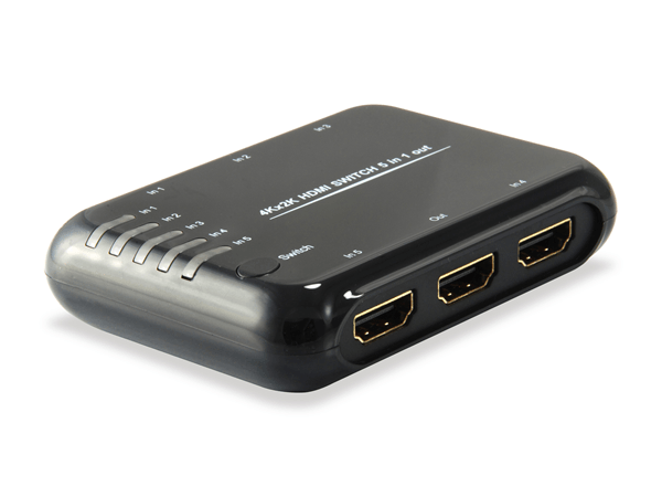 SWITCH HDMI EQUIP 5 ENTRADAS 1 SALIDA HDMI 1.4A 4K DTS-HD CON MANDO
