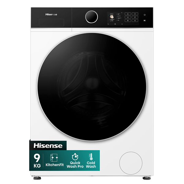 LAVADORA CARGA FRONTAL HISENSE WF5I9043BWFS 9 KG 1400 RPM A BLANCO