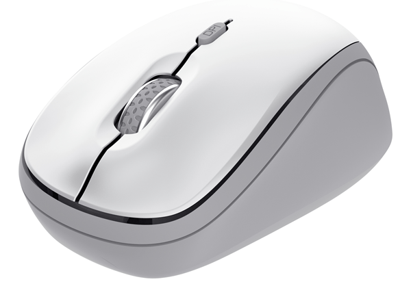 MOUSE TRUST WIRELESS Y BLUETOOTH YVI+ BLANCO 1600DPI AJUSTABLE 3 BOTONES 3 DISPOSITIVOS