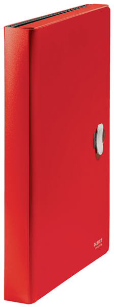 CARPETA POLIPROPILENO ACORDEON 5 POSICIONES+BOLSILLO FRONTAL BROCHE GIRATORIO A4 RECYCLE ROJO LEITZ 46240025
