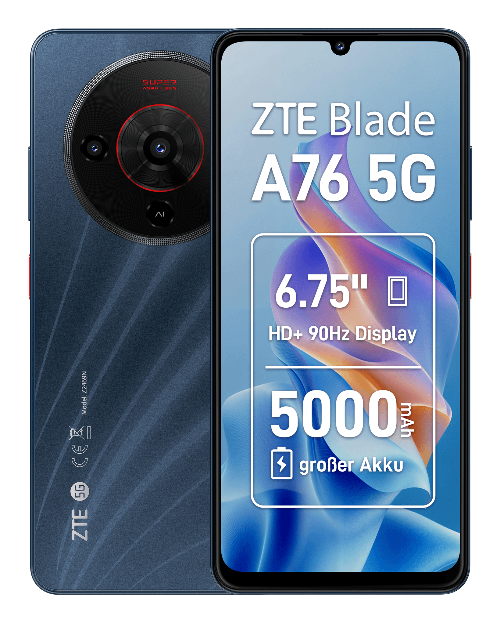 Smartphone ZTE Blade A76 5G 6.75″ 5G 6GB/128GB Negro