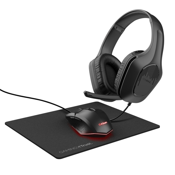 BUNDLE TRUST GAMING GXT 790 TRIDOX AUR ZIROX+ RAT FELOX+ALFOMBRILLA NEGRO 25117
