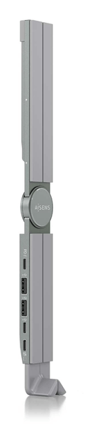 AISENS Soporte de Sobremesa Ajustable Para Portail Tablet Con USB C Docking 4 en 1 Gris