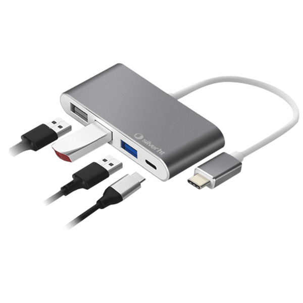 HUB USB-C SILVERHT 4 EN 1