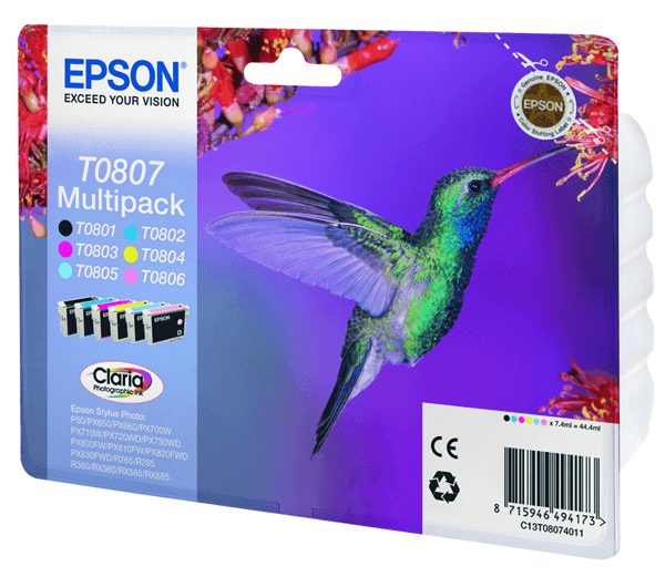 CARTUCHO EPSON MULTIPACK FOTOGRAFICO 6 COLORES C13T08074011