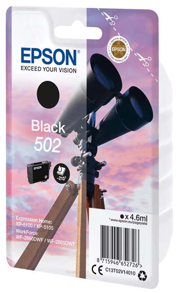 BINOCULARS SINGLEPACK BLACK 502 INK 4.6 ML CARTRID GE