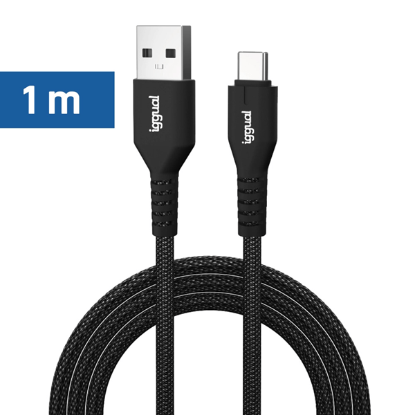 iggual Cable USB-A a tipo C 3A 100 cm trenzado