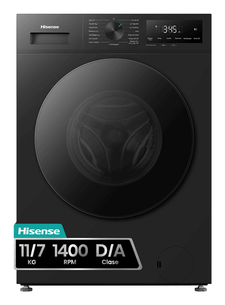 LAVADORA SECADORA HISENSE WD1I1142BBL2 11/7 KG 1400 RPM A NEGRO