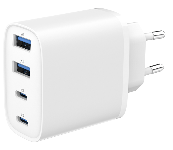 Gembird Cargador rápido USB PD 4 puertos 40 W GaN