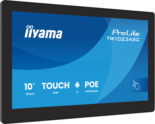 IIYAMA 10,1" PANEL-PC WITH ANDROID 13+GMS, SOC QUAD-CORE RK3568 4GB, STORAGE 32GB, PCAP 10-POINTS TOUCH, 1280X800, IPS PANEL, SPEAKERS, POE, WIFI
