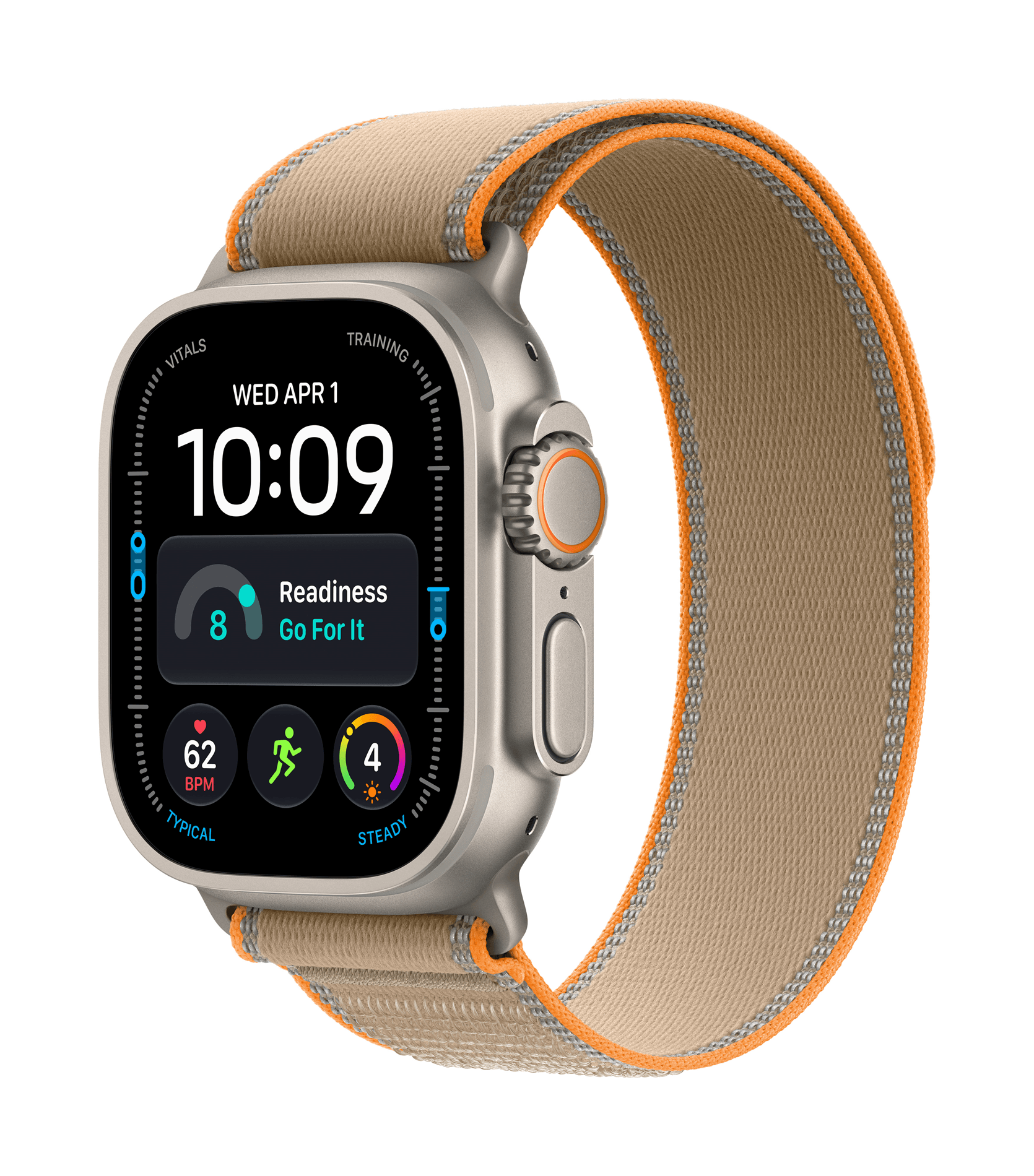 Apple Watch Ultra 4 GPS + Cellular 49mm Natural Titanium Case with Sand Trail Loop - M/L