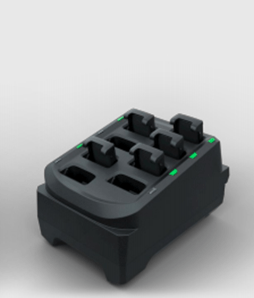 RS5100 8-SLOT SPARE BATTERY CHARGER ALLOWS CHARGING OF 8 SPARE BATTERIES. REQUIRES PWR-BGA12V50W0WW DC CABLE CBL-DC-388A1-01 AND 3-WIRE G