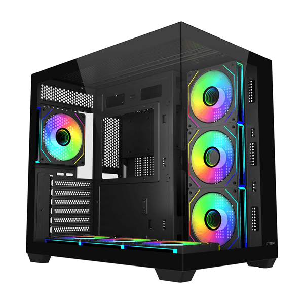 Caja FSP M341-BA Carcasa Midi Tower mITX, mATX, ATX Negro ARGB RGB Negro