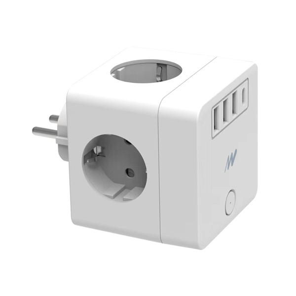 REGLETA NETWAY CUBO 4 TOMAS+ 4 USB