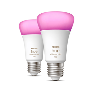 PACK DOBLE BOMBILLAS INTELIGENTES PHILIPS HUE E27 WHITE AND COLOR AMBIANCE 800 LUMENS