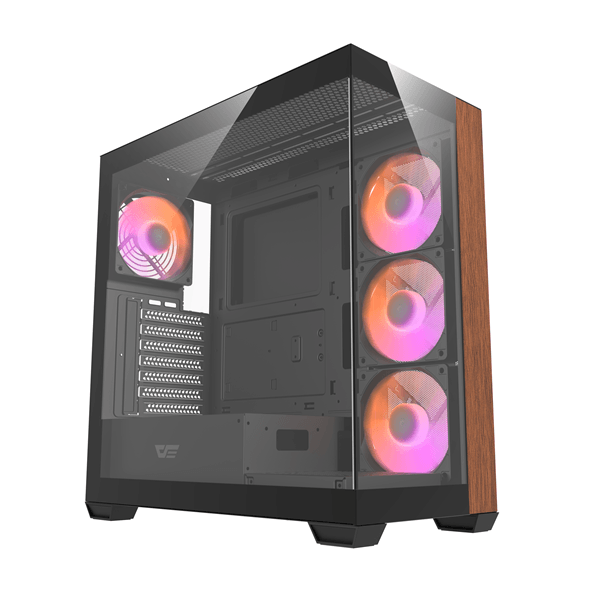 darkFlash DS900 Black doble cristal templado y frontal madera