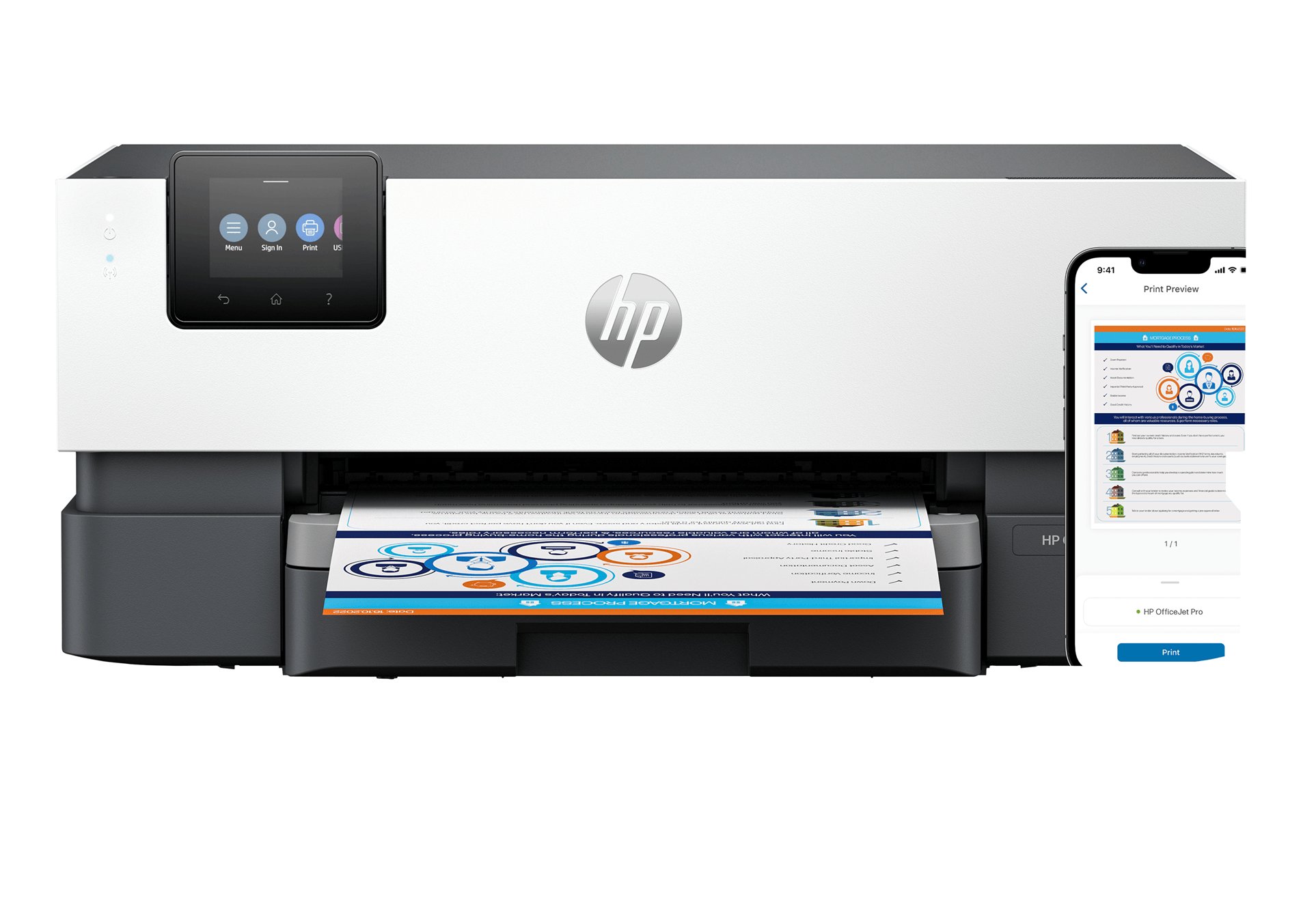 HP OfficeJet Pro Multifunción A4Wifi Thermal Inkjet Dúplex OfficeJet Pro 9110b Inalámbrico Color Impresora, Impresión a doble cara